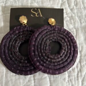 Beautiful earrings made of Paja Toquilla 100% straw weaved -made in Ecuador